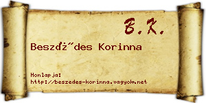 Beszédes Korinna névjegykártya